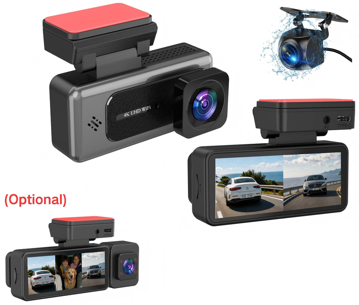4K Car Dashcam with Cabin (Optional) -LF809