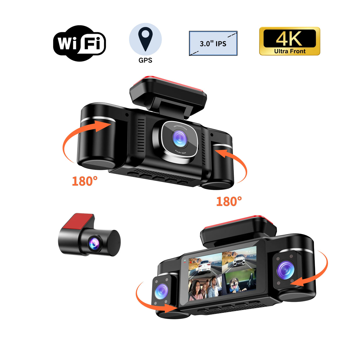 4CH Car Dashcam with 3.0" IPS -LF810