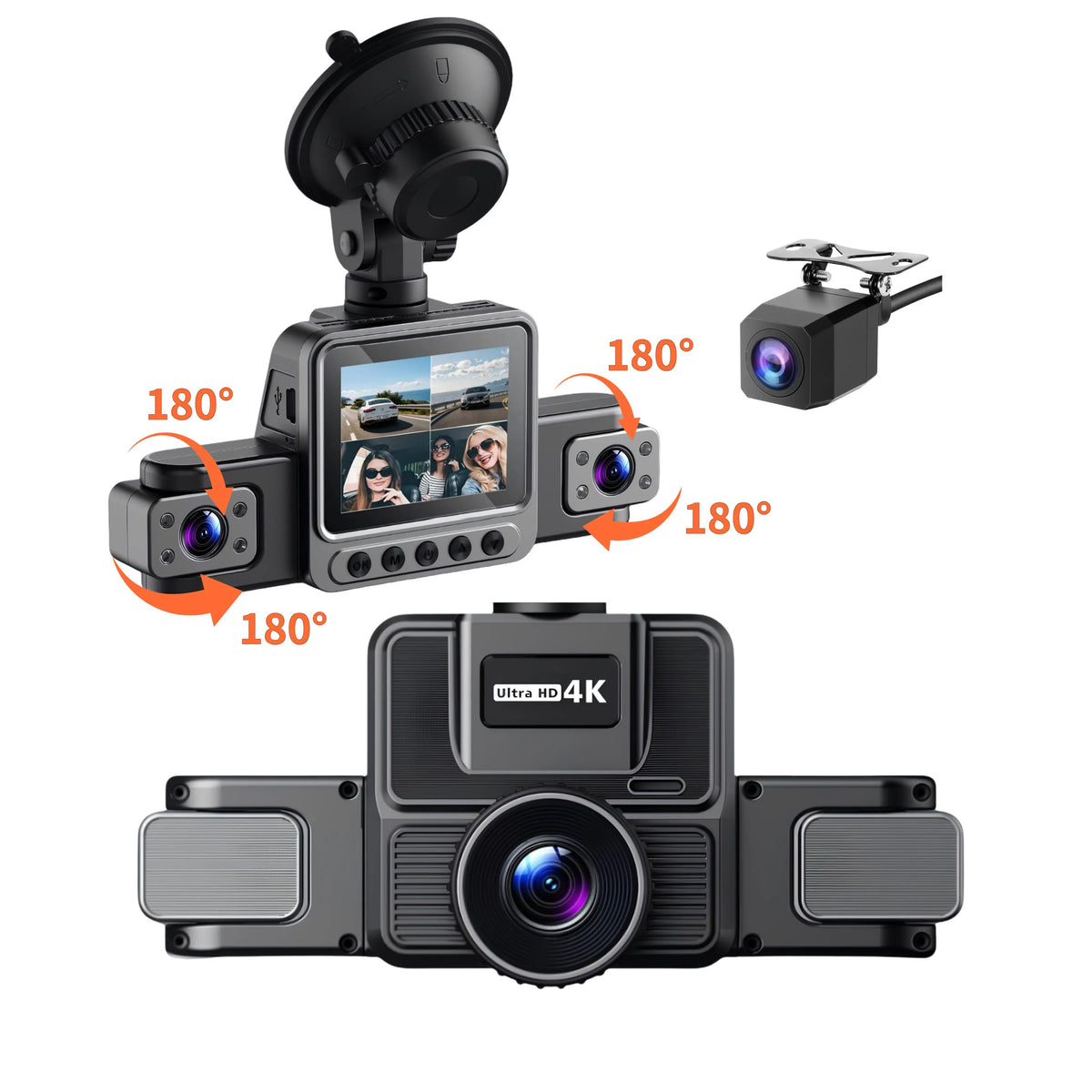 4CH Car Dashcam with 180° rotation  -LF815