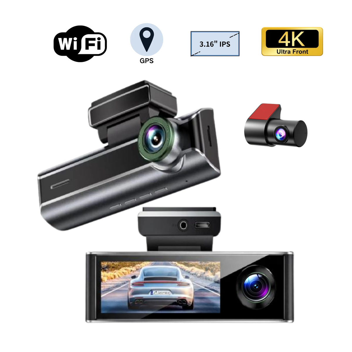 3CH Car Dashcam with Touch Screen (optional) -LF817