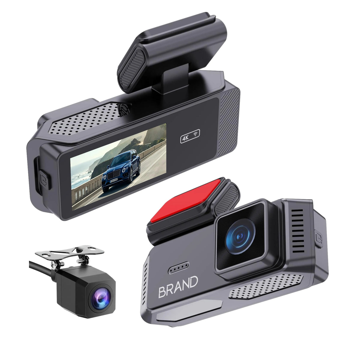4K dual Car Dashcam with 1.97"/1.47" IPS -LF818