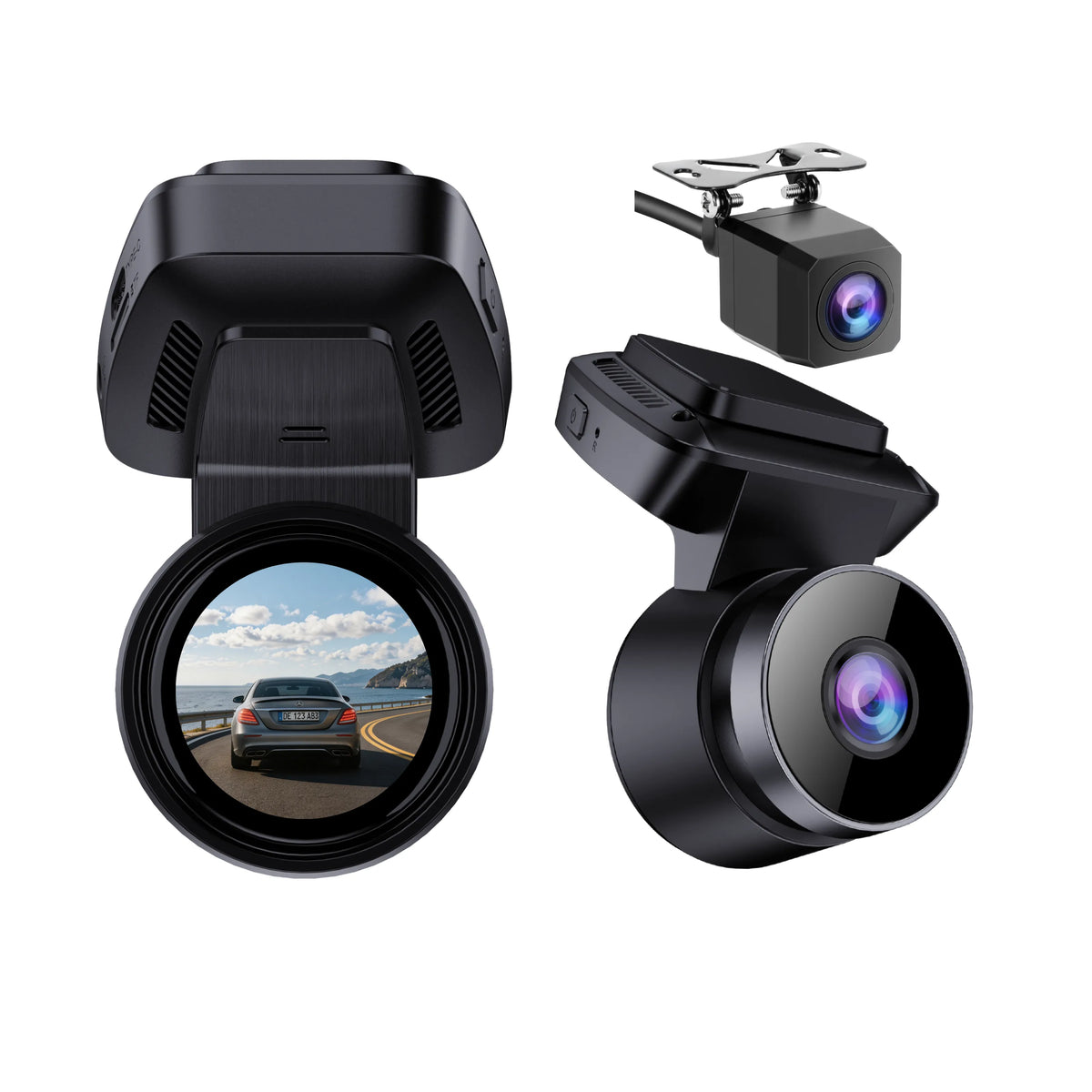 Mini caméra de tableau de bord double 4K pour voiture (avant uniquement en option-LF821) 