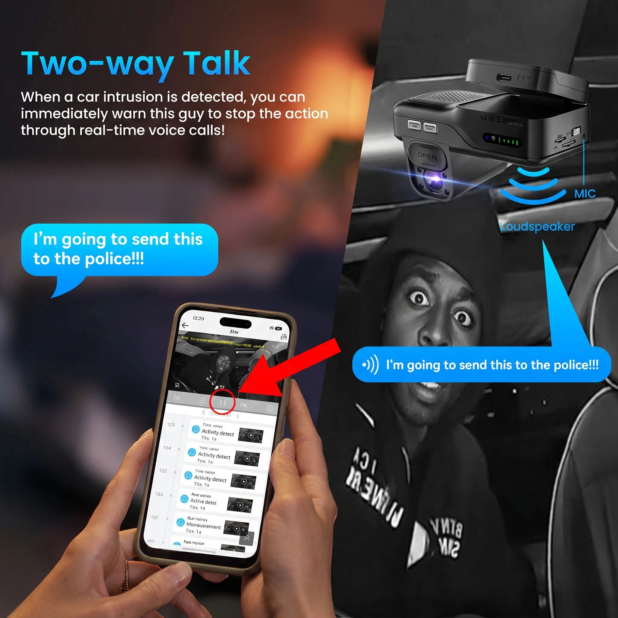 Live Two-- Sentry Mode, Real-time Remote Monitoring